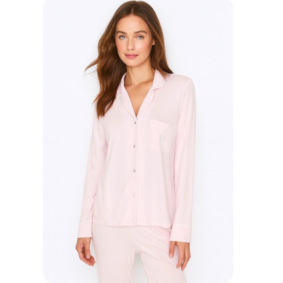VICTORIA’S SECRET Long Sleeve Pajama Top Light Pink Size XS - Picture 1 of 11